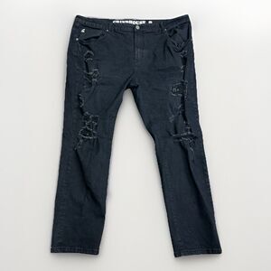 Grindhouse Denim Jeans Men's Sz 44 Black Shredded Destroyed Moto Streetwear